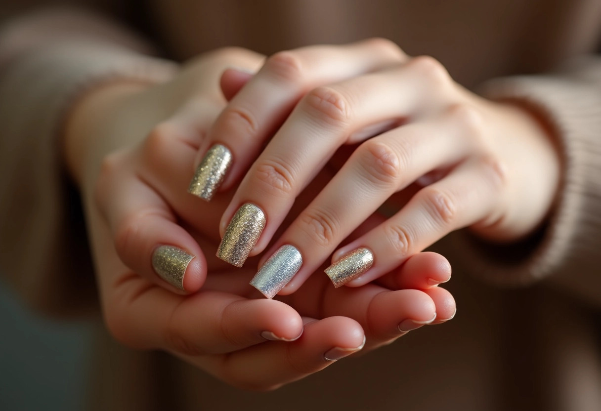 ongles pailletés